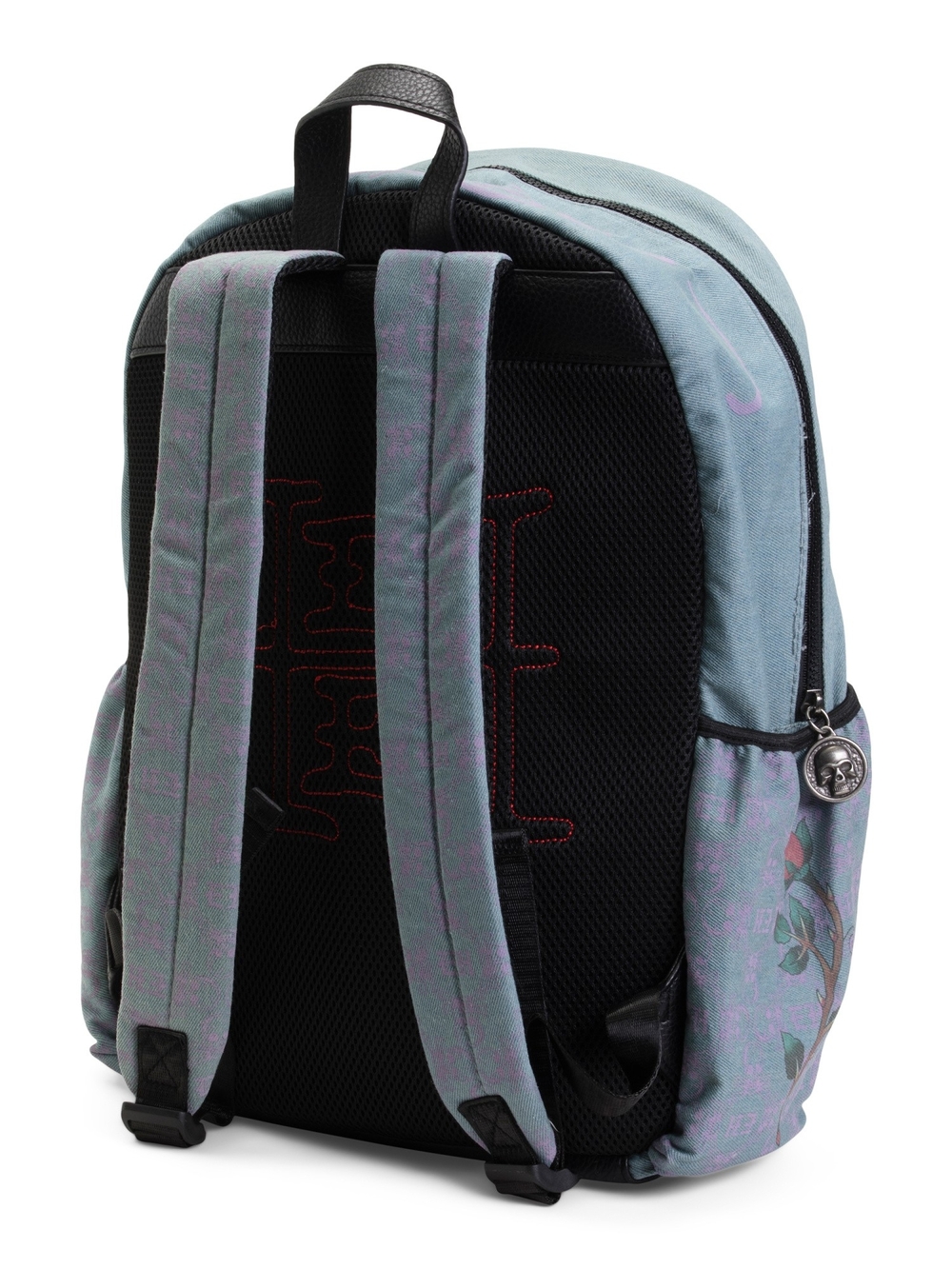 Ed Hardy Lavender Floral Logo Backpack with Heart Accent - Picture 2 of 3